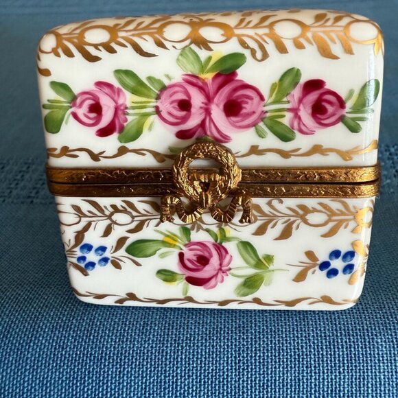 Antique Limoges Eximious Floral Trinket Box. Very Rare. - Picture 5 of 7